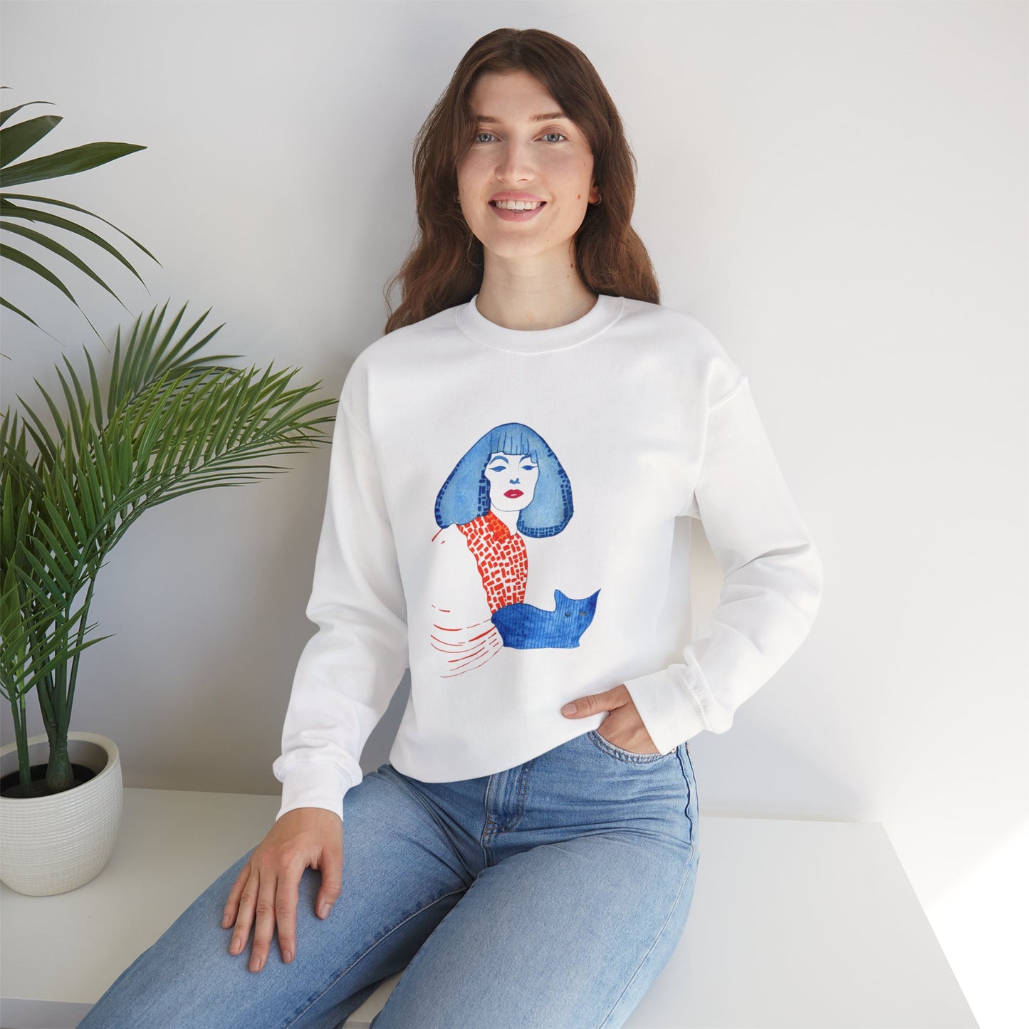 Cleopatra & Cat Unisex Heavy Blend™ Crewneck Sweatshirt