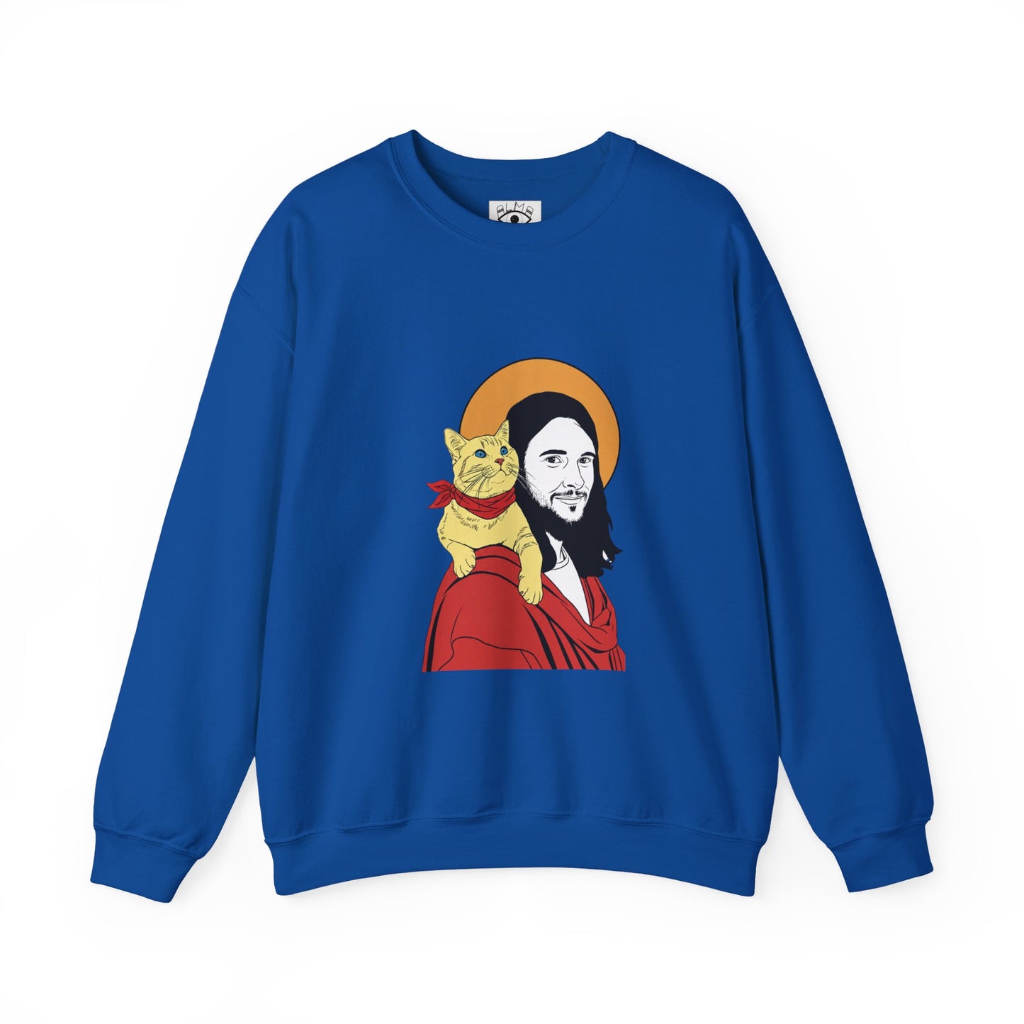 Jesus and cat Unisex Heavy Blend™ Crewneck Sweatshirt