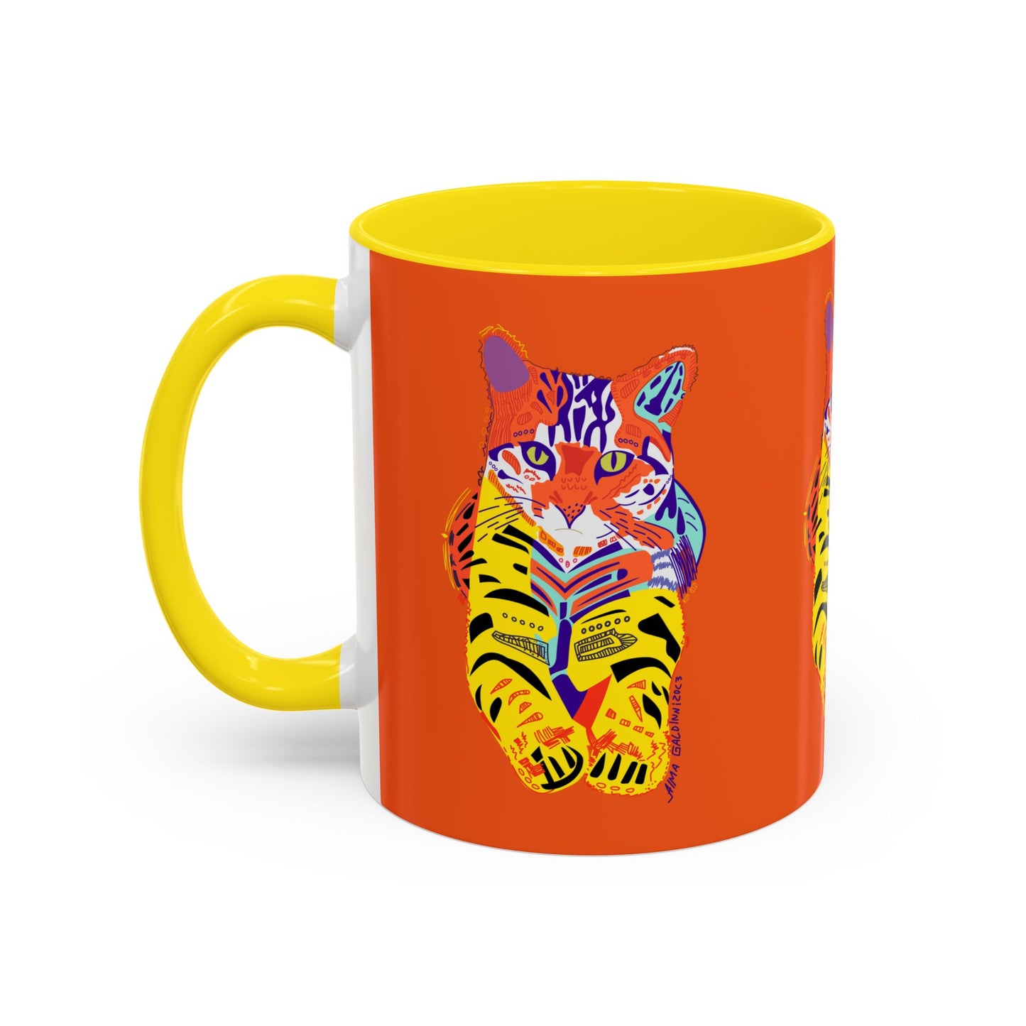 Mug - Tiger Design Accent Coffee Mug (11, 15oz)