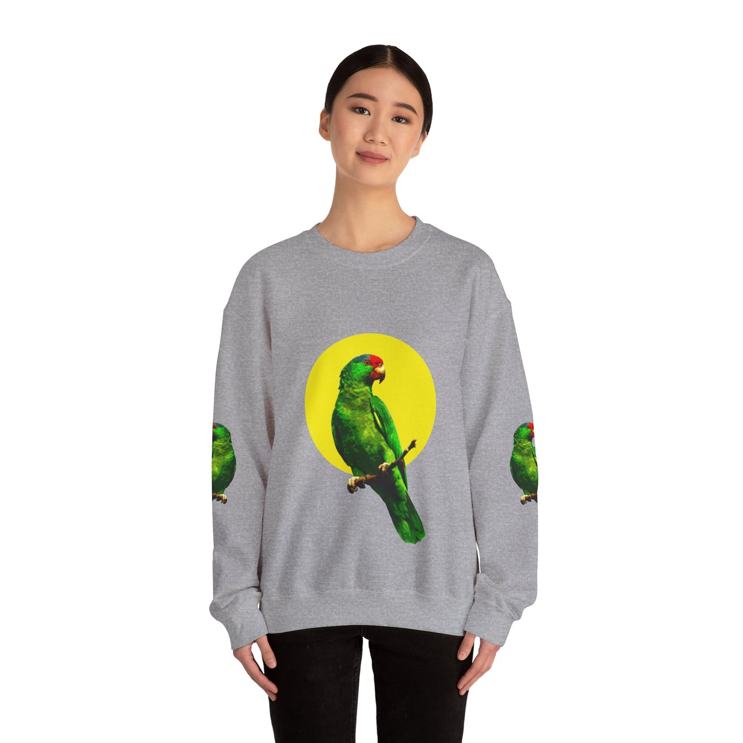Vibrant Parrot Sweatshirt, Colorful Bird Apparel, Nature Lover Gift, Animal Print Crewneck, Casual Wear, Eco-Friendly Fashion