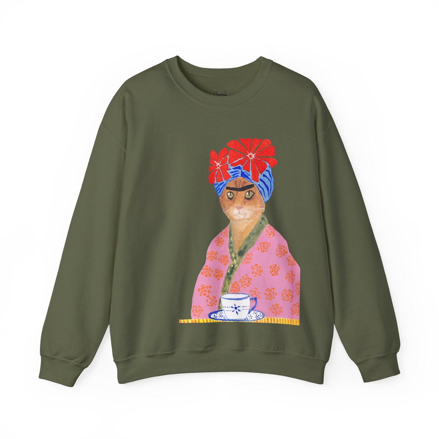 Frida Cat Unisex Heavy Blend™ Crewneck Sweatshirt