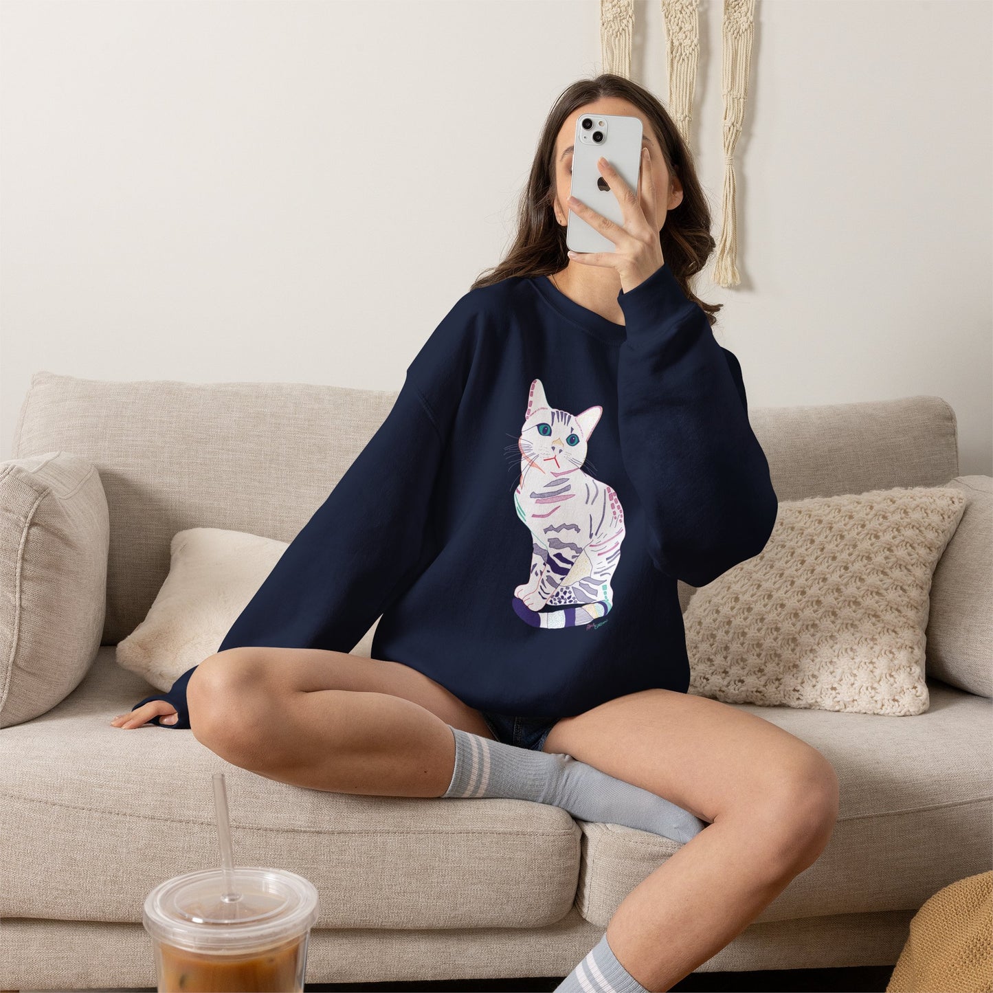 White Cat Unisex Heavy Blend™ Crewneck Sweatshirt