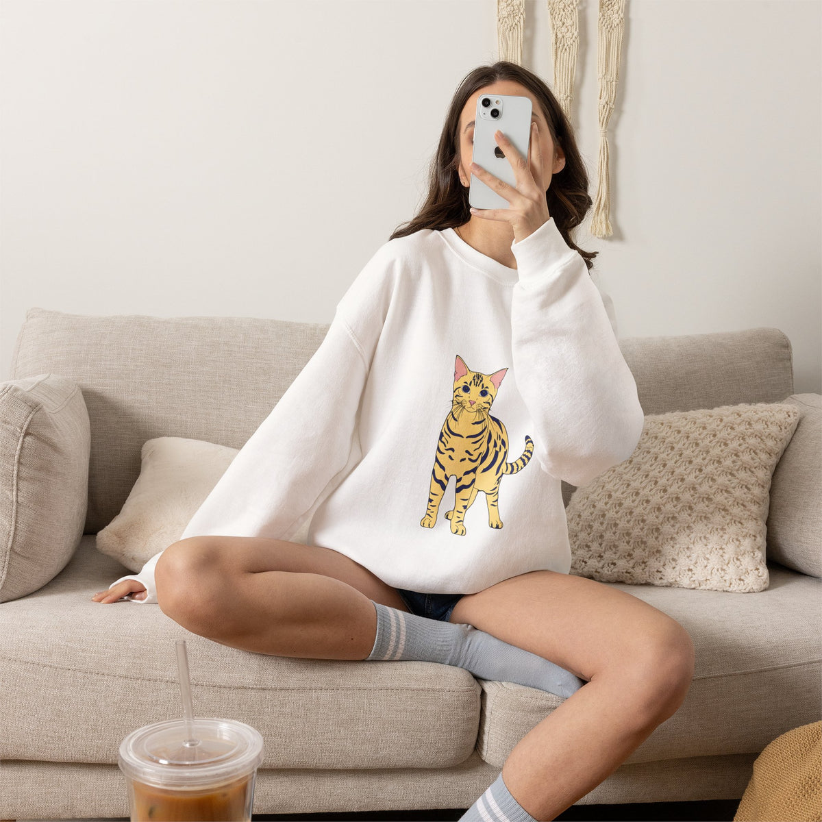 Bengal Cat cartoon Unisex Heavy Blend™ Crewneck Sweatshirt
