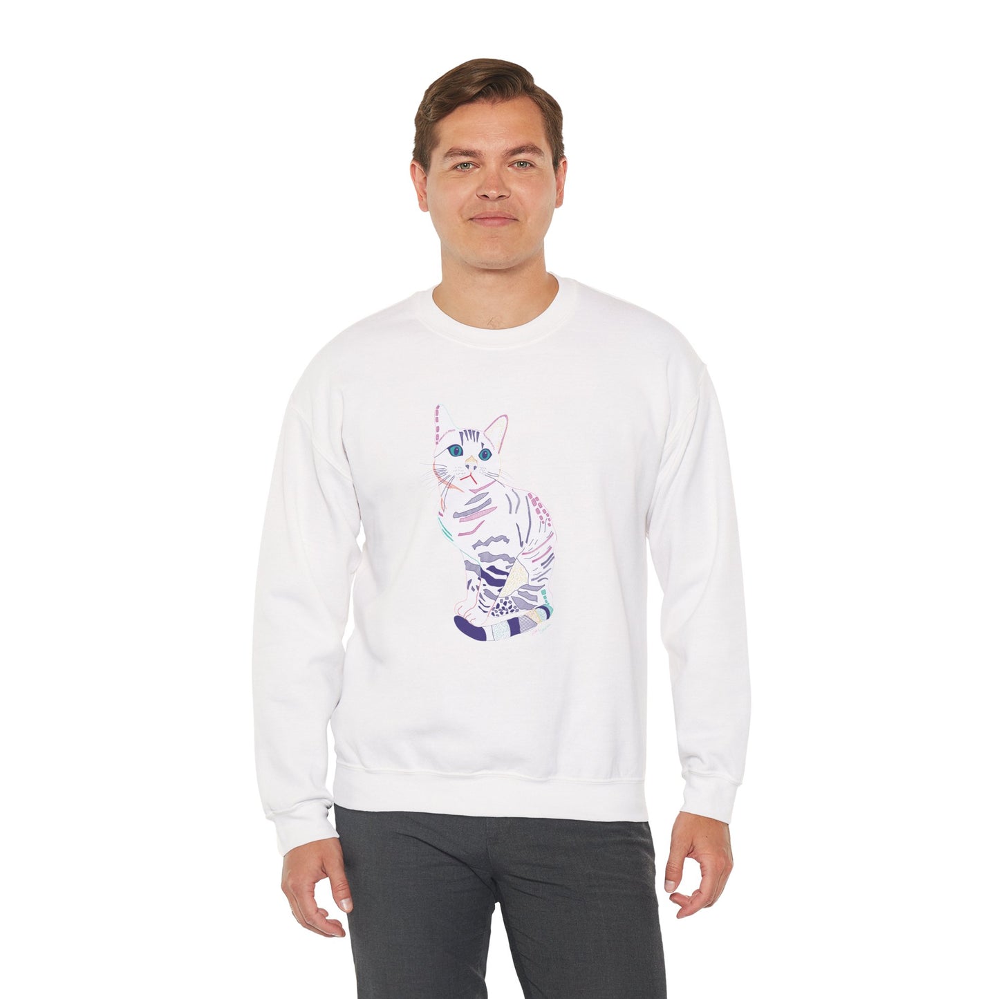 White Cat Unisex Heavy Blend™ Crewneck Sweatshirt