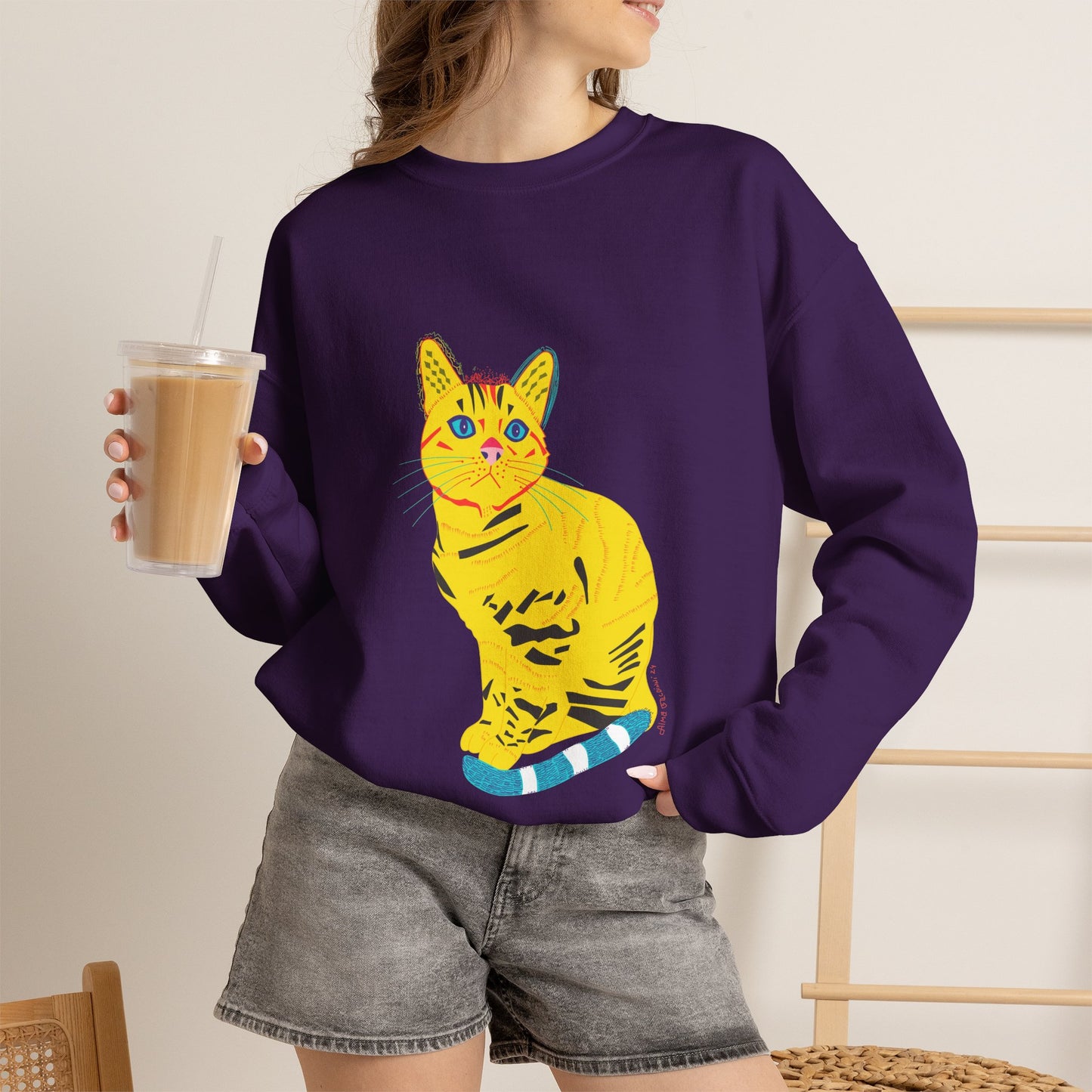 Yellow Cat Unisex Heavy Blend™ Crewneck Sweatshirt