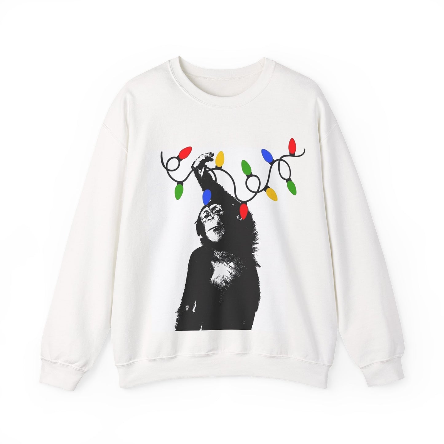 Playful Monkey Christmas Sweatshirt, Unisex Crewneck, Animal Lover Gift, Fun Cozy Apparel, Christmas Warmth, Unique Casual Wear