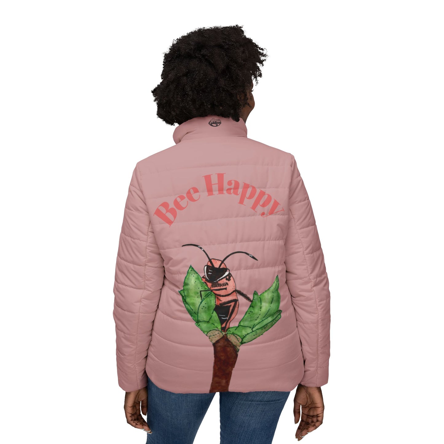 Bee Happy Women’s Puffer Jacket - Colorful Warmth for Bright Days