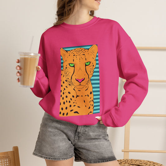 Bright leopard Unisex Heavy Blend™ Crewneck Sweatshirt