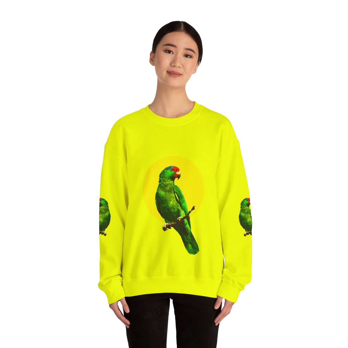 Vibrant Parrot Sweatshirt, Colorful Bird Apparel, Nature Lover Gift, Animal Print Crewneck, Casual Wear, Eco-Friendly Fashion