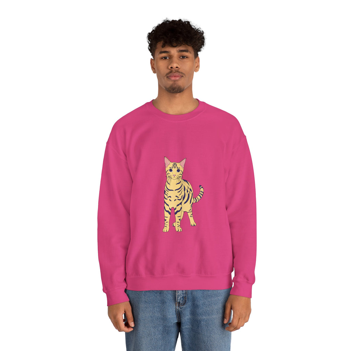 Bengal Cat cartoon Unisex Heavy Blend™ Crewneck Sweatshirt