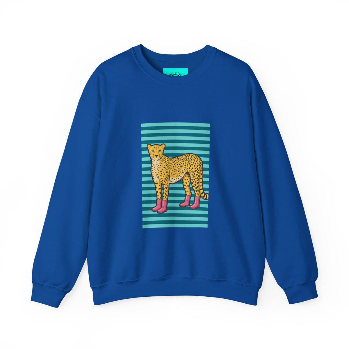 Cheetah in pink boots Unisex Heavy Blend™ Crewneck Sweatshirt