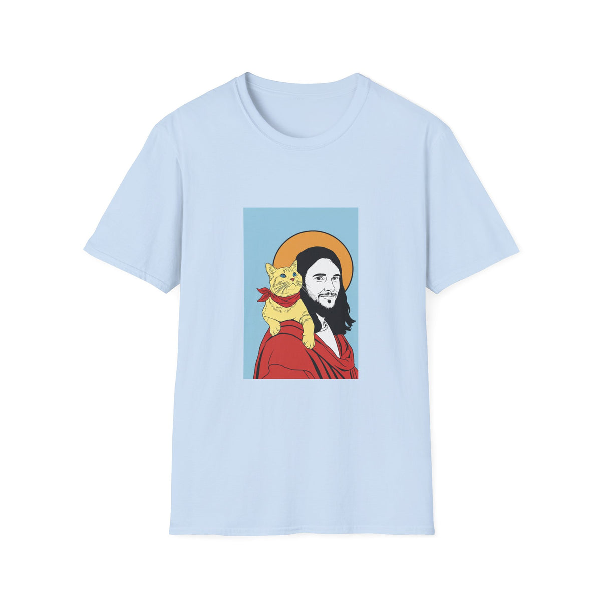Jesus and his Cat Unisex Softstyle T-Shirt