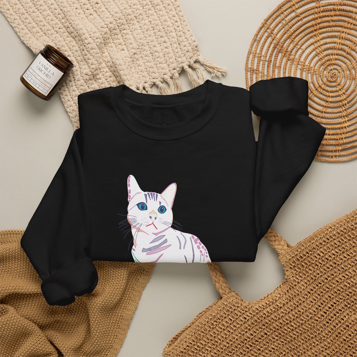 White Cat Unisex Heavy Blend™ Crewneck Sweatshirt