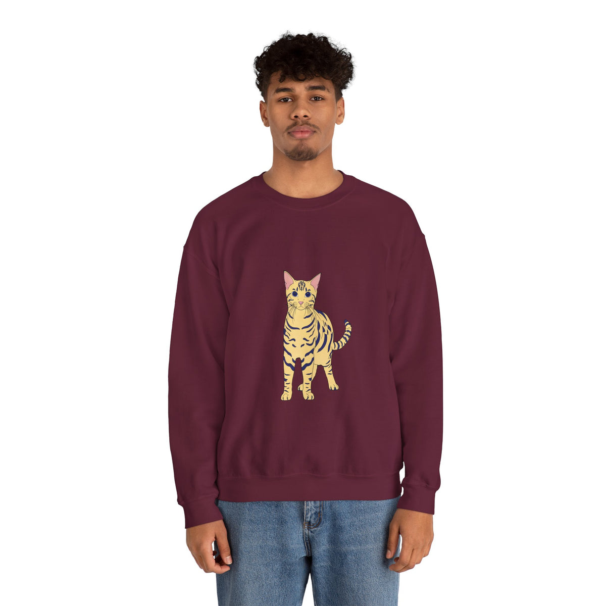 Bengal Cat cartoon Unisex Heavy Blend™ Crewneck Sweatshirt
