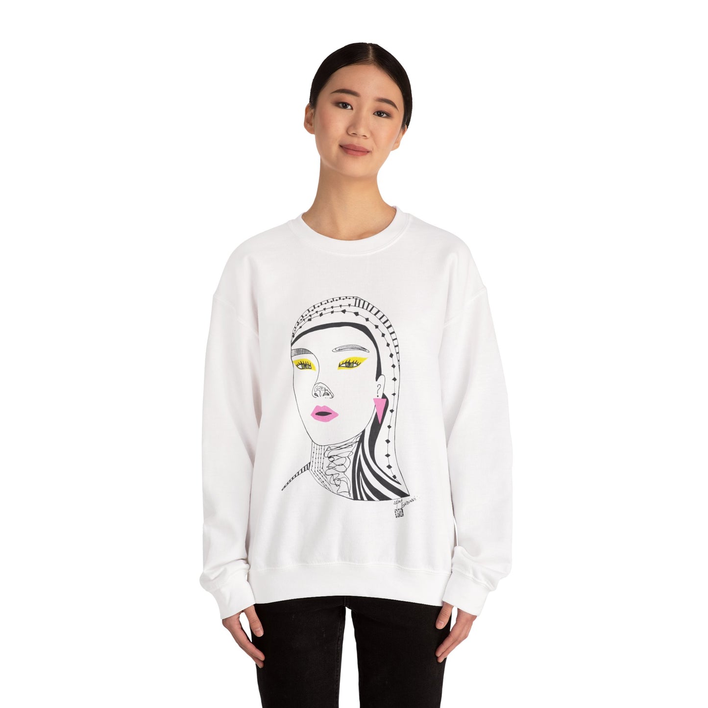 Artistic Unisex Crewneck Sweatshirt with Modern Design, Casual Wear, Gift for Art Lovers, Cozy Fashion, Unique Art Sweatshirt