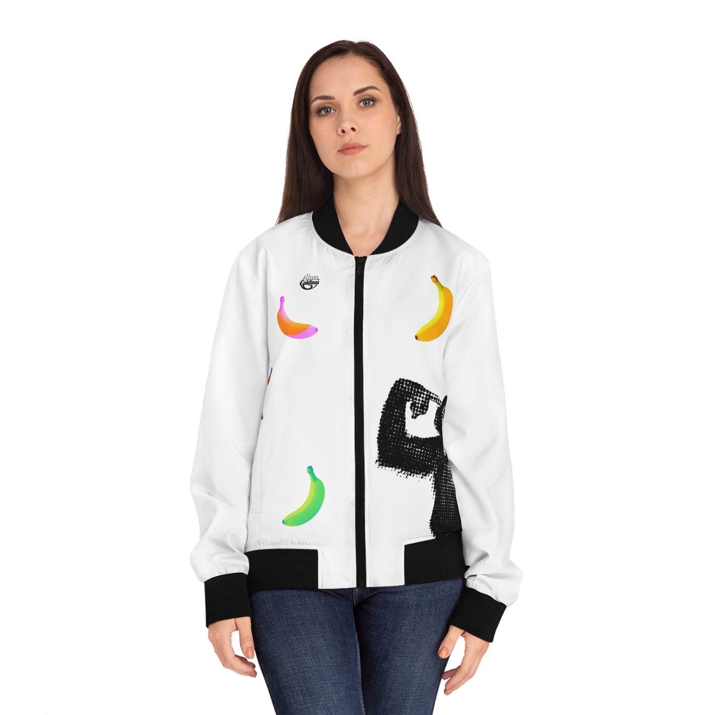 Thinker Monkey Women's Bomber Jacket (AOP)