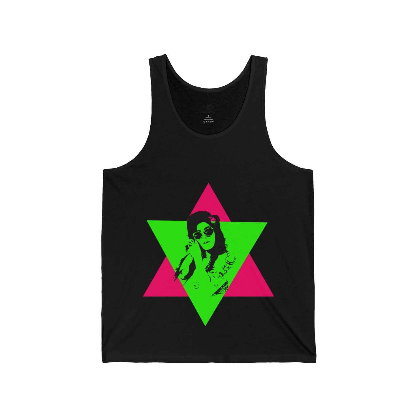 Neon Graphic Unisex Amy Tank Top, Festival Wear, Summer Shirt, Beach Attire, Casual Outing, Vibrant Street Style