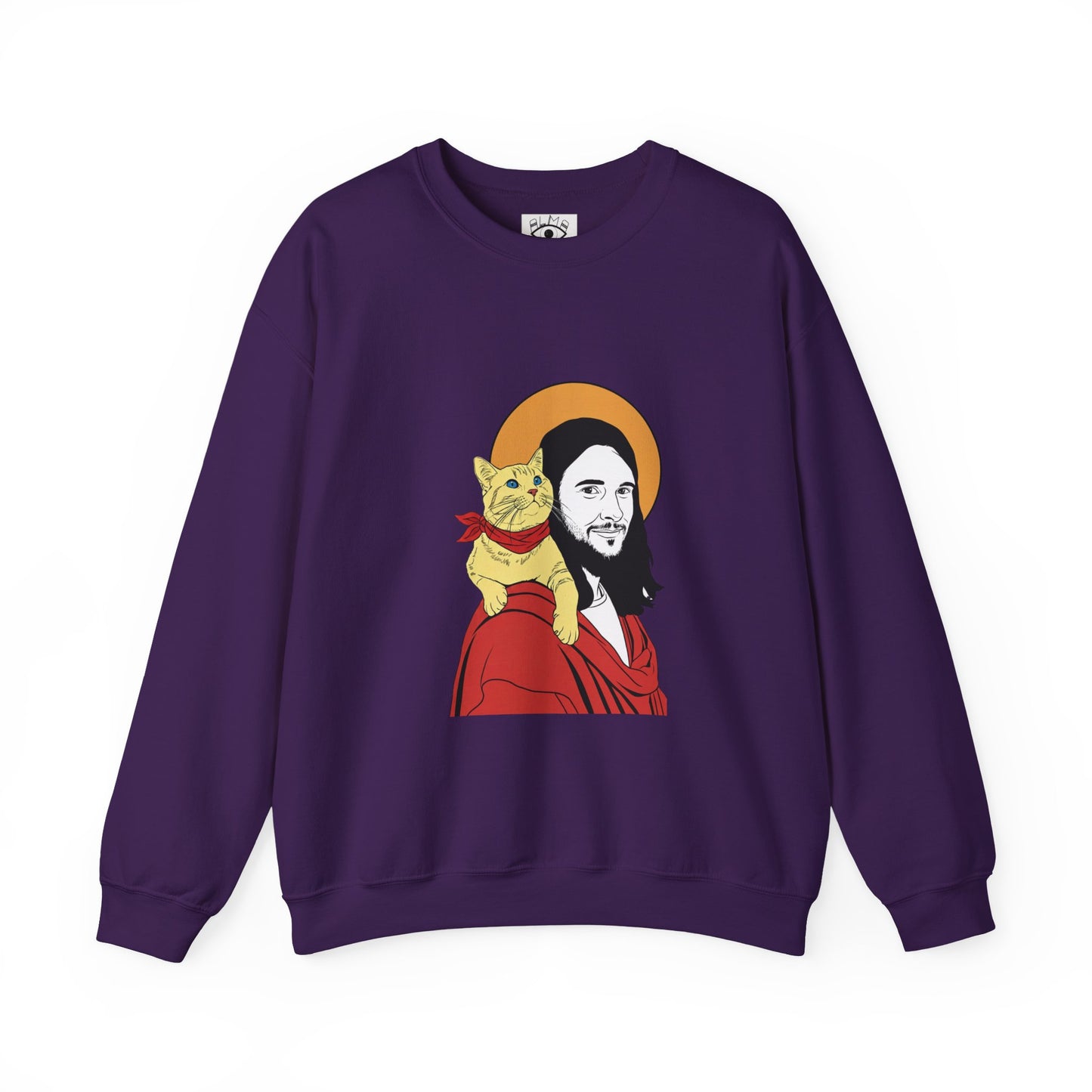 Jesus and cat Unisex Heavy Blend™ Crewneck Sweatshirt