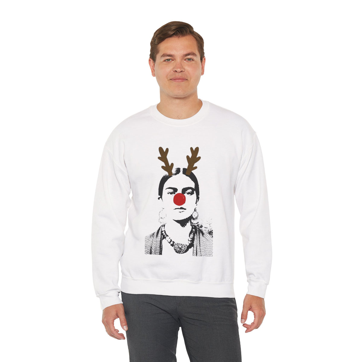 Frida on Christmas Unisex Heavy Blend™ Crewneck Sweatshirt