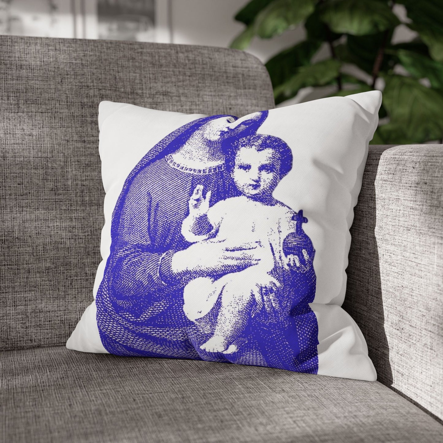 Saint Mary Square Poly Canvas Pillowcase