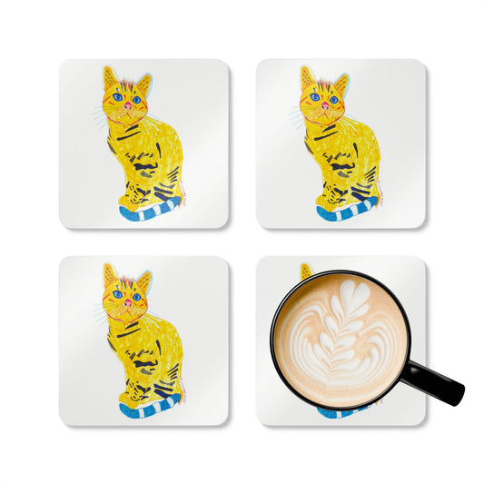 Yellow Corkwood Coaster Set