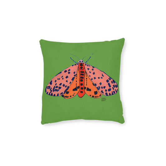 Pink Butterfly Square Pillow - Pink Back