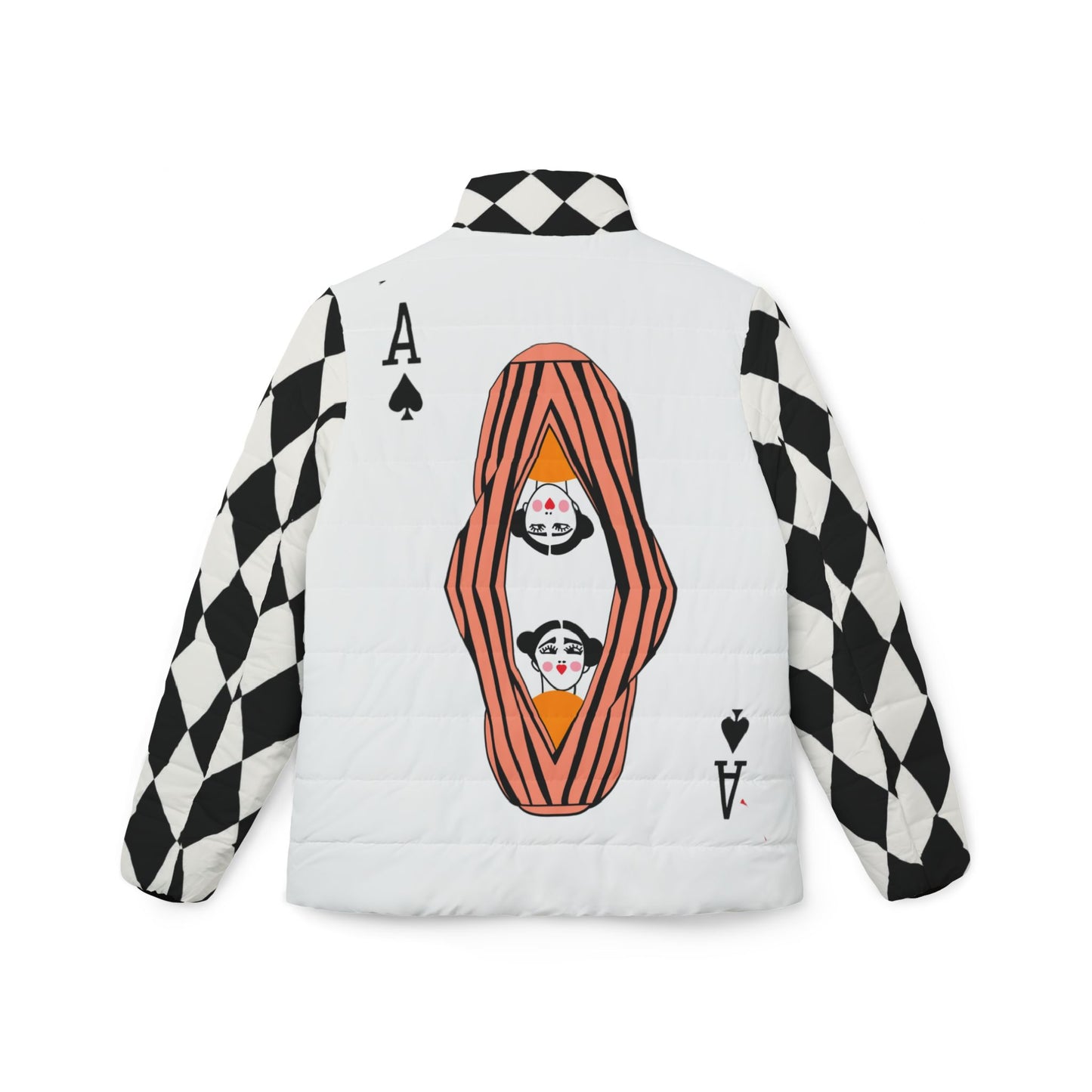 Twins Fridas Puffer Jacket — Playful Card-Style Women’s Puffer