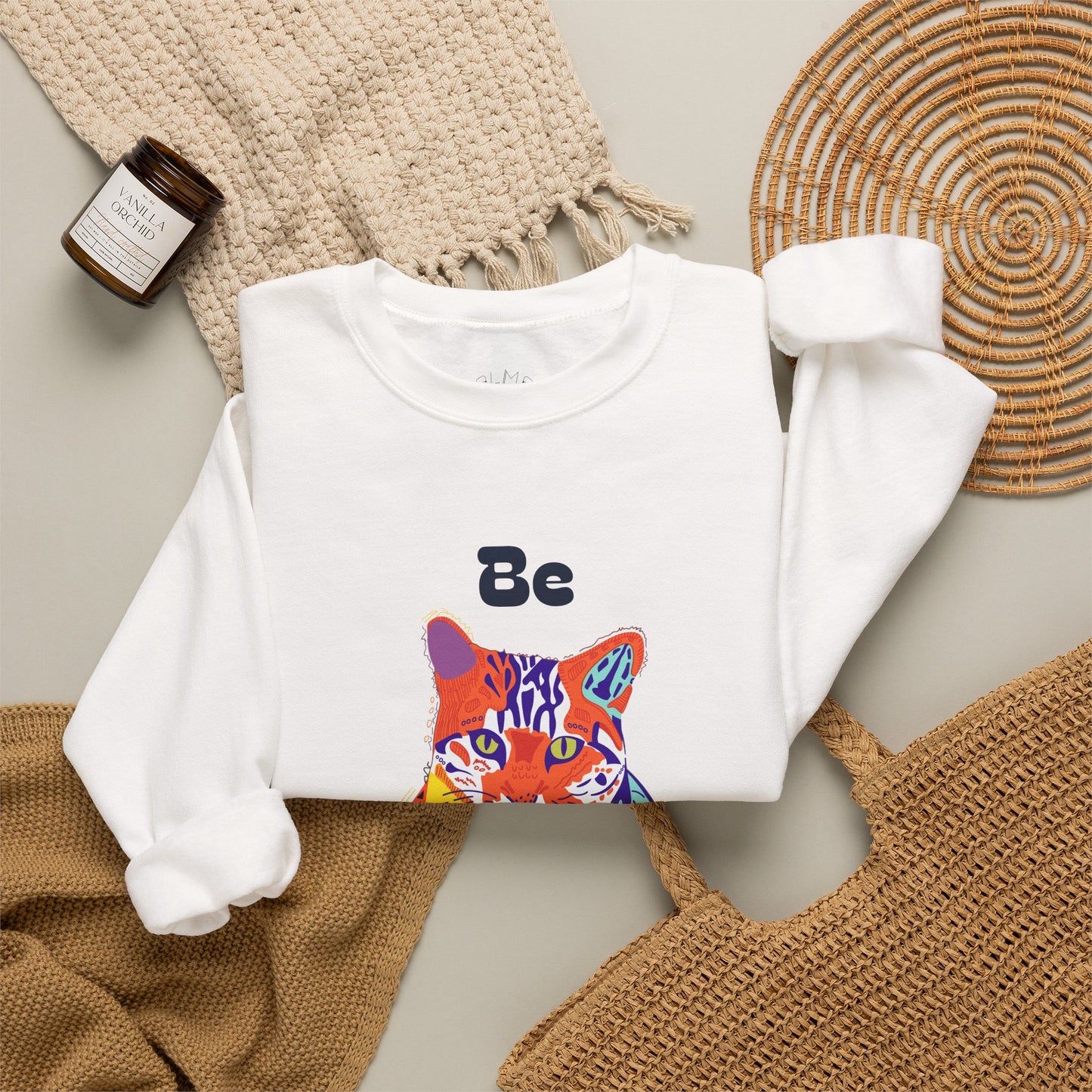Tiger Cat Be Strong Unisex Heavy Blend™ Crewneck Sweatshirt
