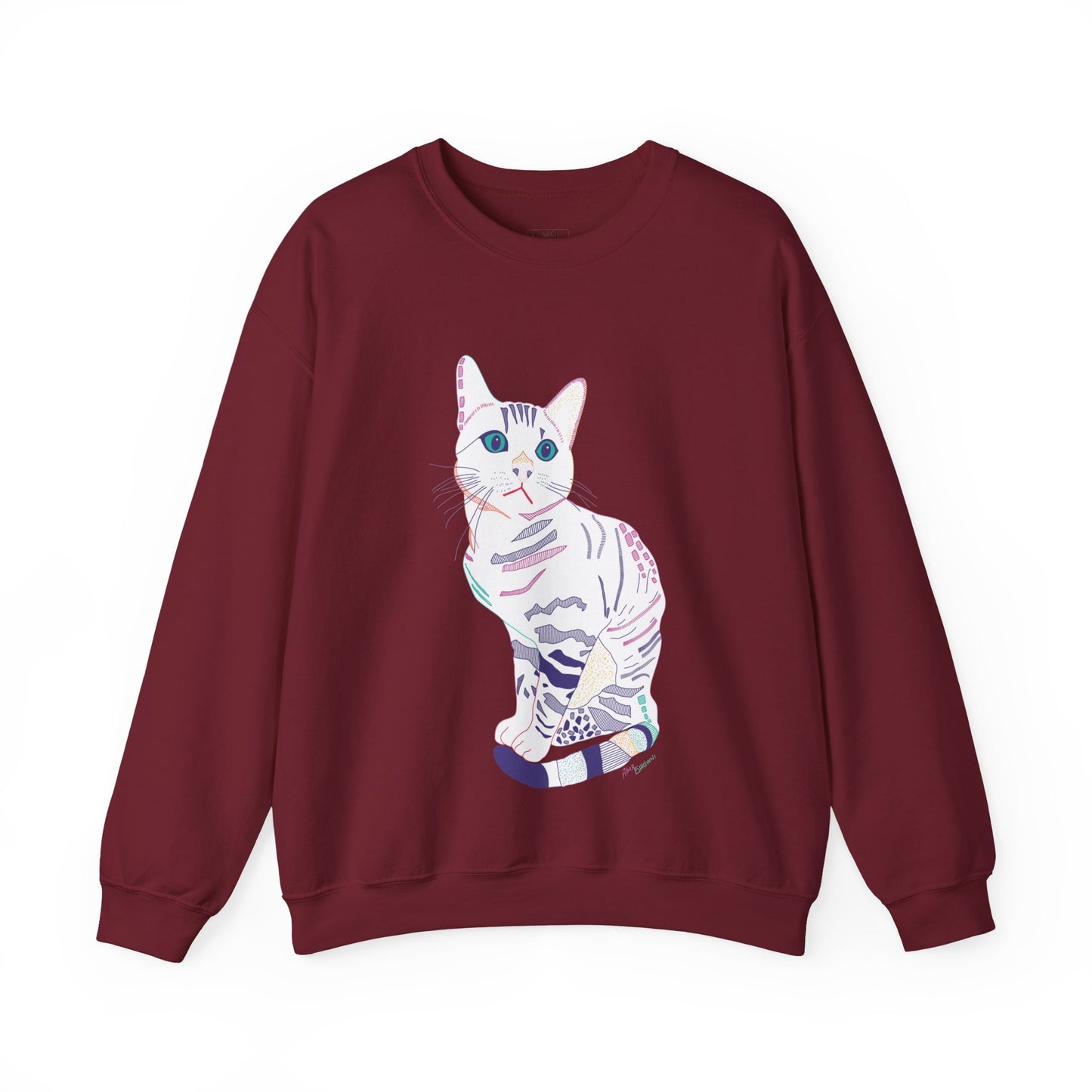 Cat Lover Sweatshirt, Cozy Cat  white Design, Cute Gift for Cat Owners, Unisex Crewneck, Pet Lover Apparel, Perfect for Everyday Comfort
