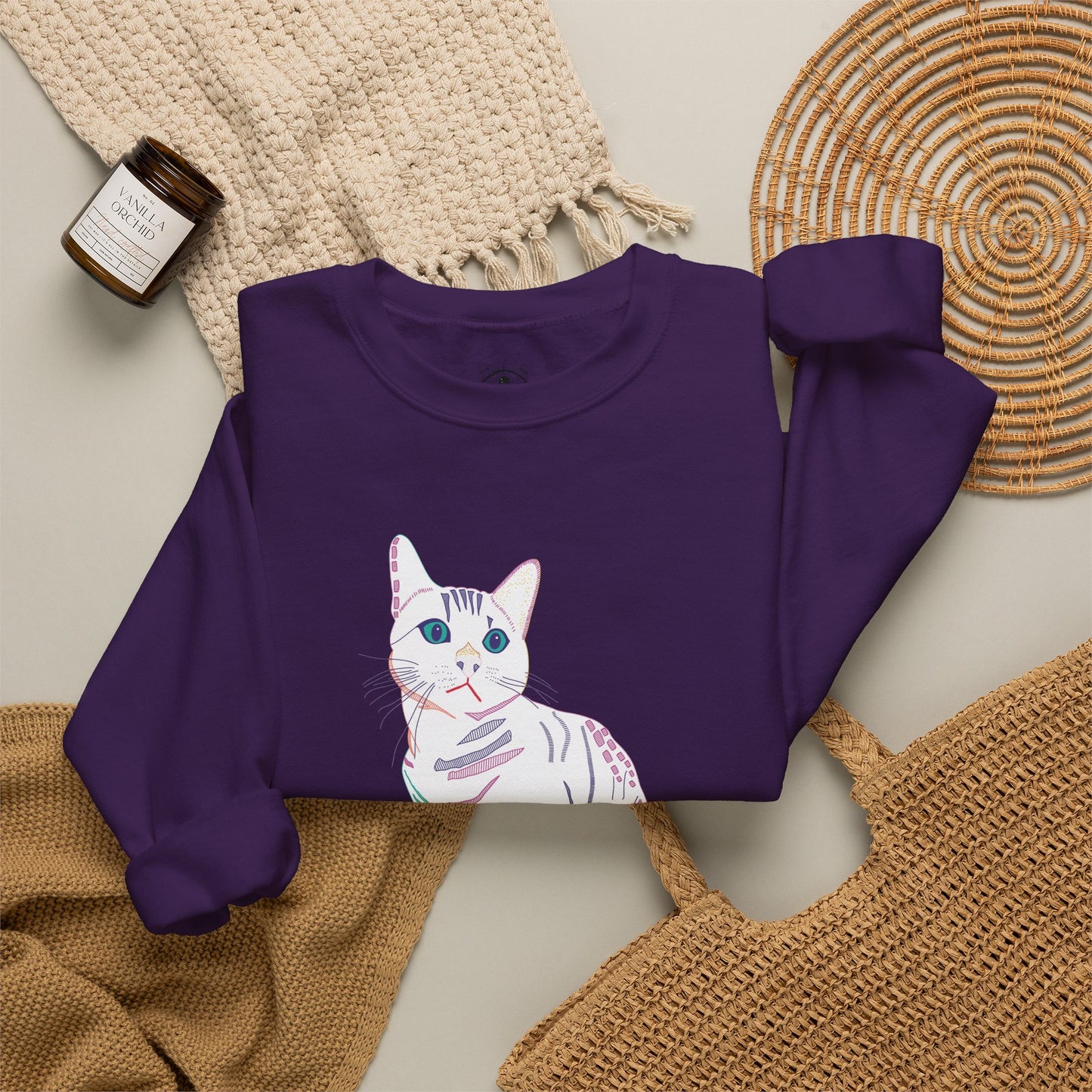 White Cat Unisex Heavy Blend™ Crewneck Sweatshirt