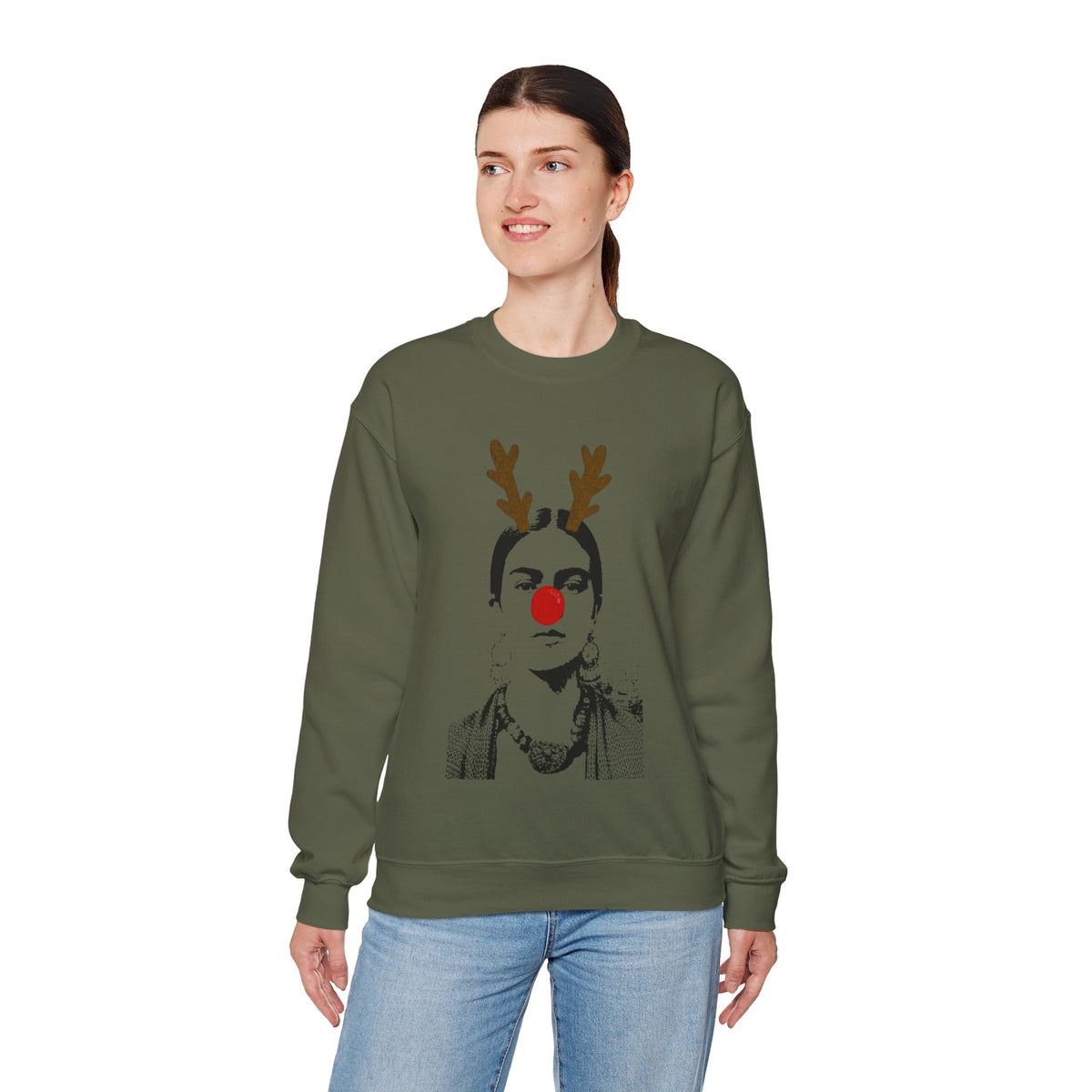 Frida on Christmas Unisex Heavy Blend™ Crewneck Sweatshirt
