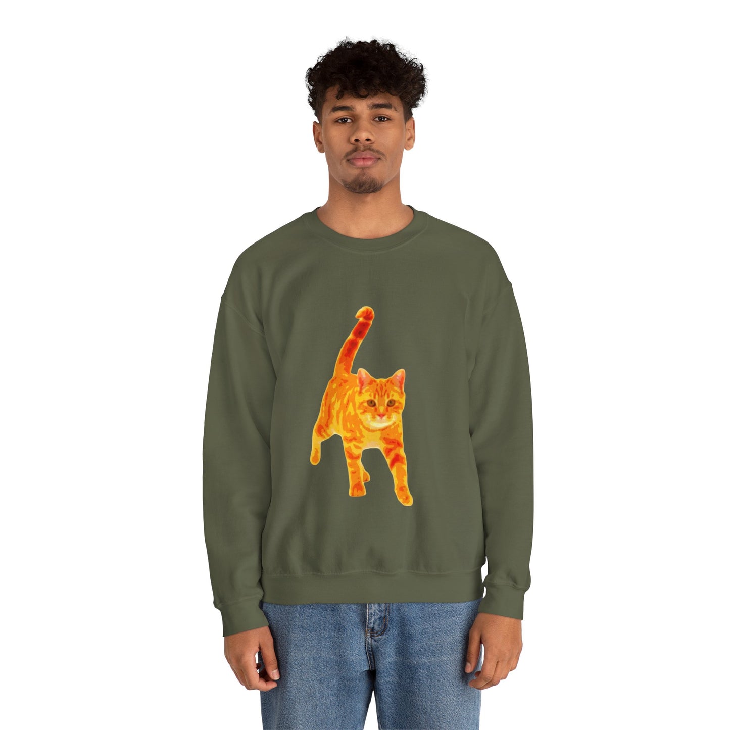 Cat Lover's Cozy Crewneck Sweatshirt - Perfect Gift for Pet Owners, Animal Lovers, Casual Wear, Birthdays, Cat-Themed Apparel
