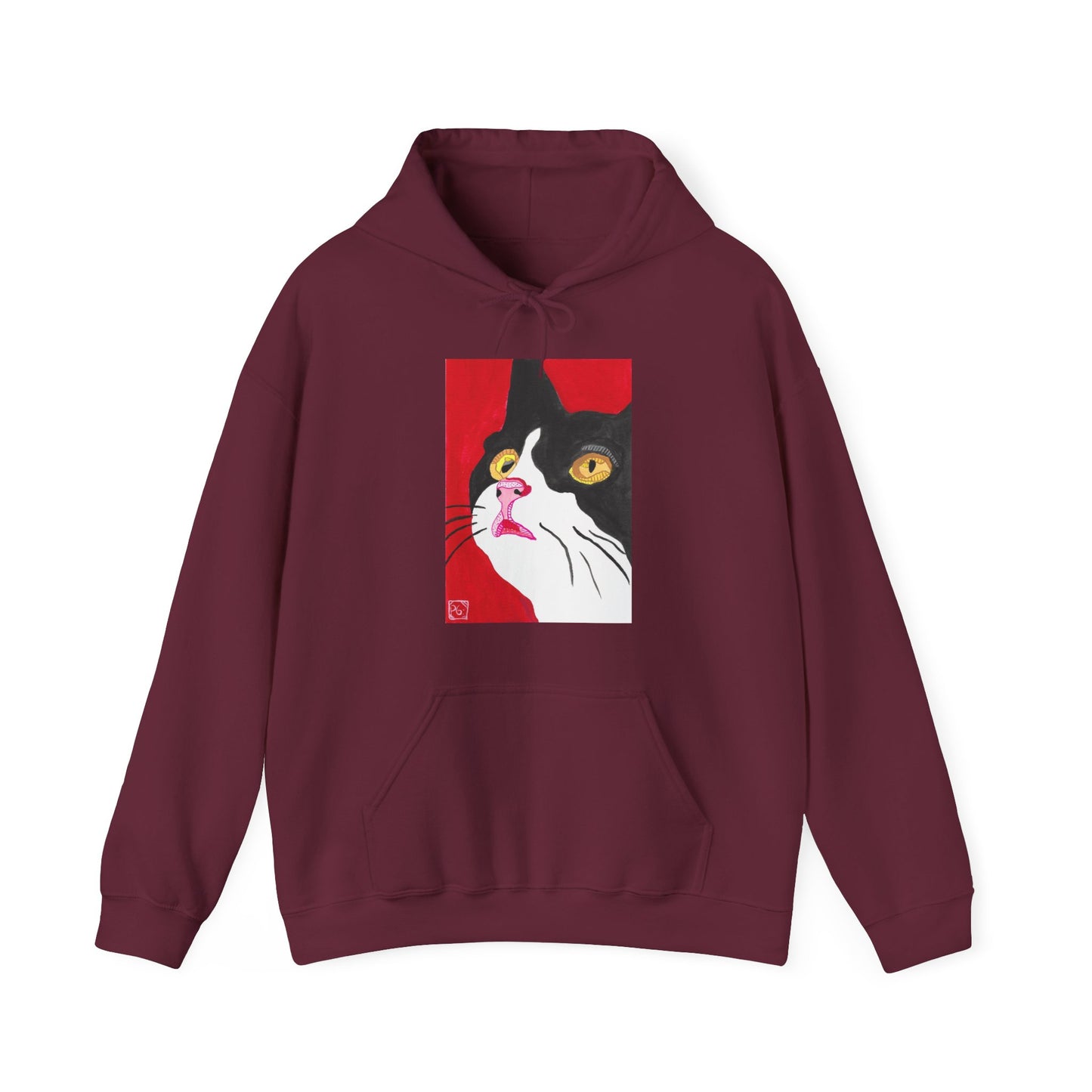 Cat Lover's Unisex Heavy Blend Hoodie - Artistic Cat Design