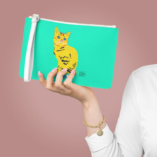 Yellow Cat Clutch Bag - Fun and Stylish Animal-Inspired Accessory