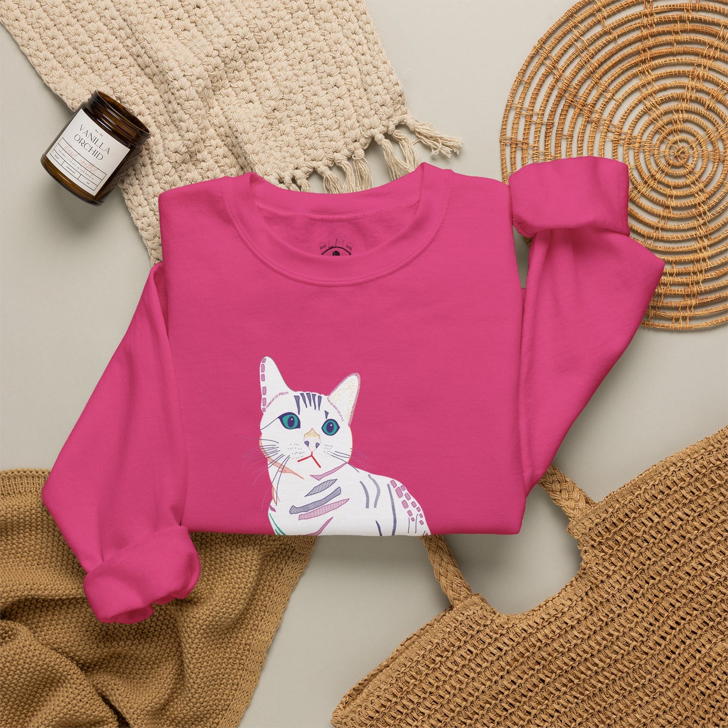 White Cat Unisex Heavy Blend™ Crewneck Sweatshirt