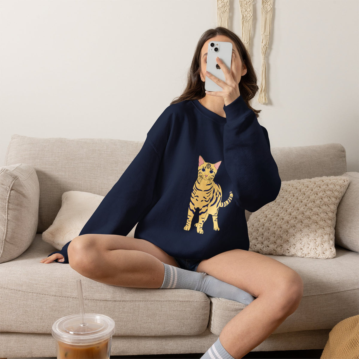 Bengal Cat cartoon Unisex Heavy Blend™ Crewneck Sweatshirt