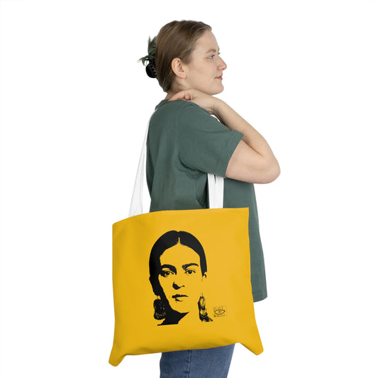 Frida Kahlo Inspired Shoulder Tote Bag, Artistic Tote, Eco-Friendly Bag, Unique Gift, Women's Fashion Accessory, Everyday Tote