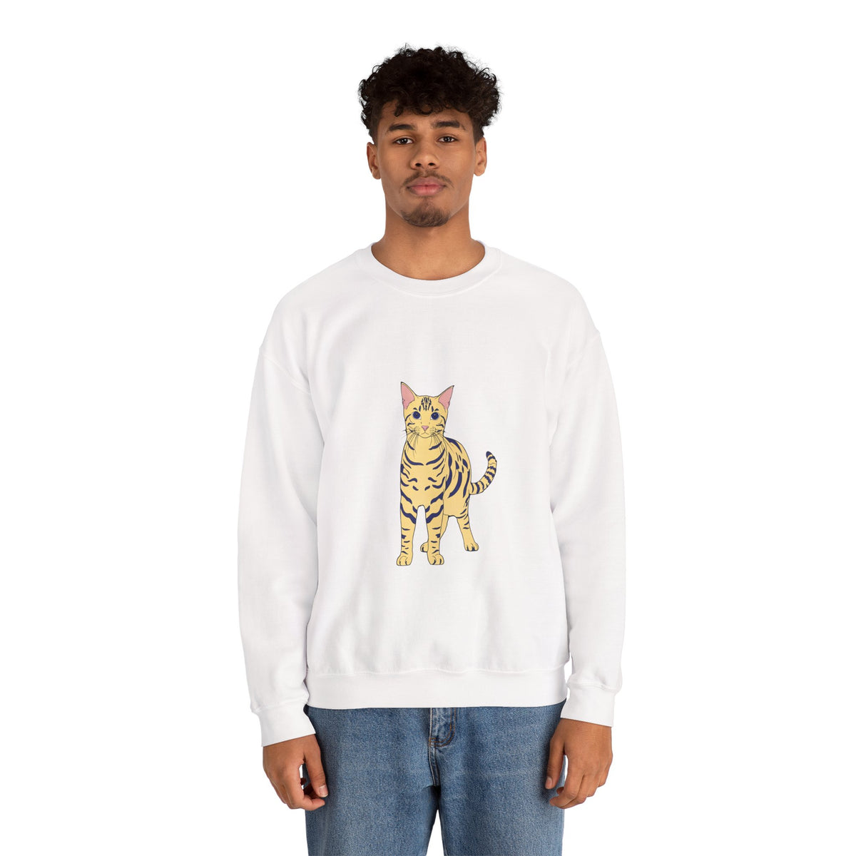 Bengal Cat cartoon Unisex Heavy Blend™ Crewneck Sweatshirt
