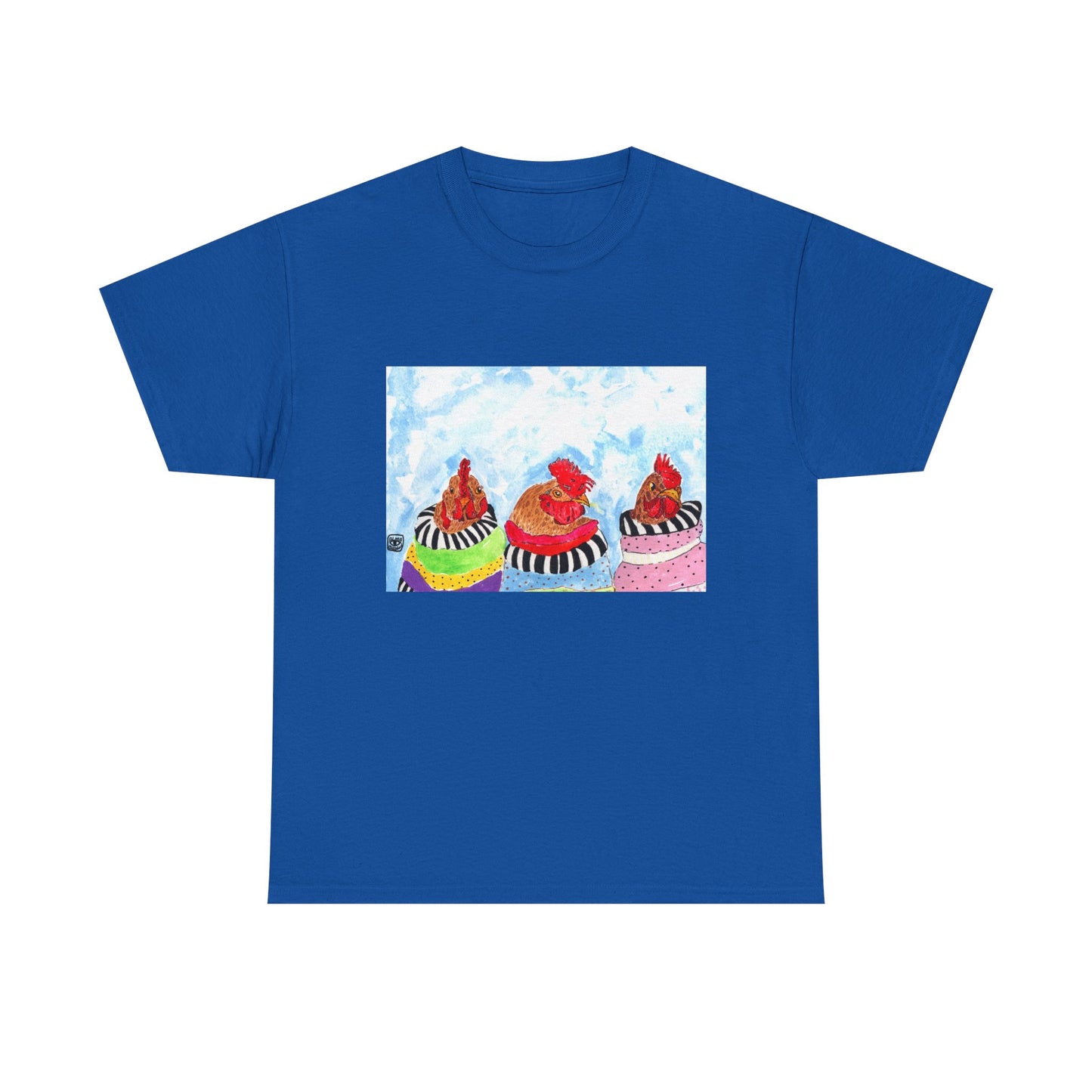 Happy Chickens Unisex Heavy Cotton Tee - Unique Graphic Design for Creative Souls