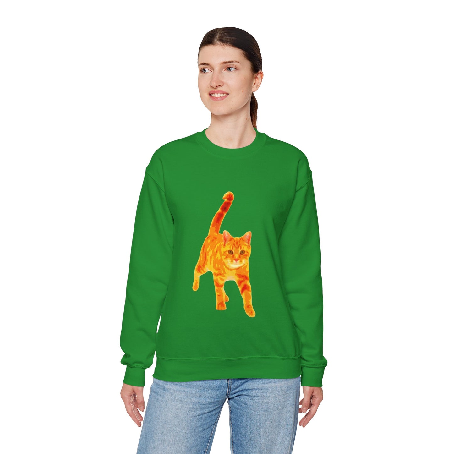 Cat Lover's Cozy Crewneck Sweatshirt - Perfect Gift for Pet Owners, Animal Lovers, Casual Wear, Birthdays, Cat-Themed Apparel
