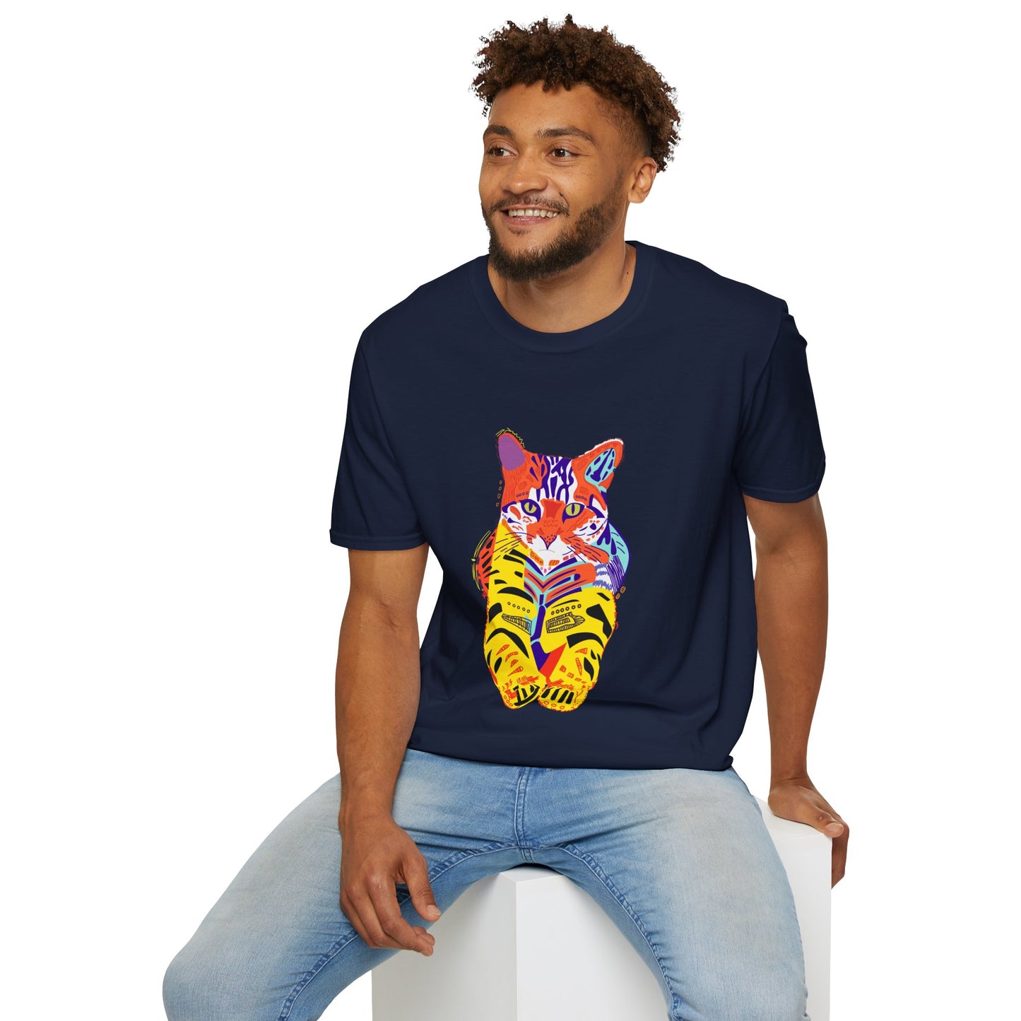 Vibrant Tiger Graphic Unisex Softstyle T-Shirt