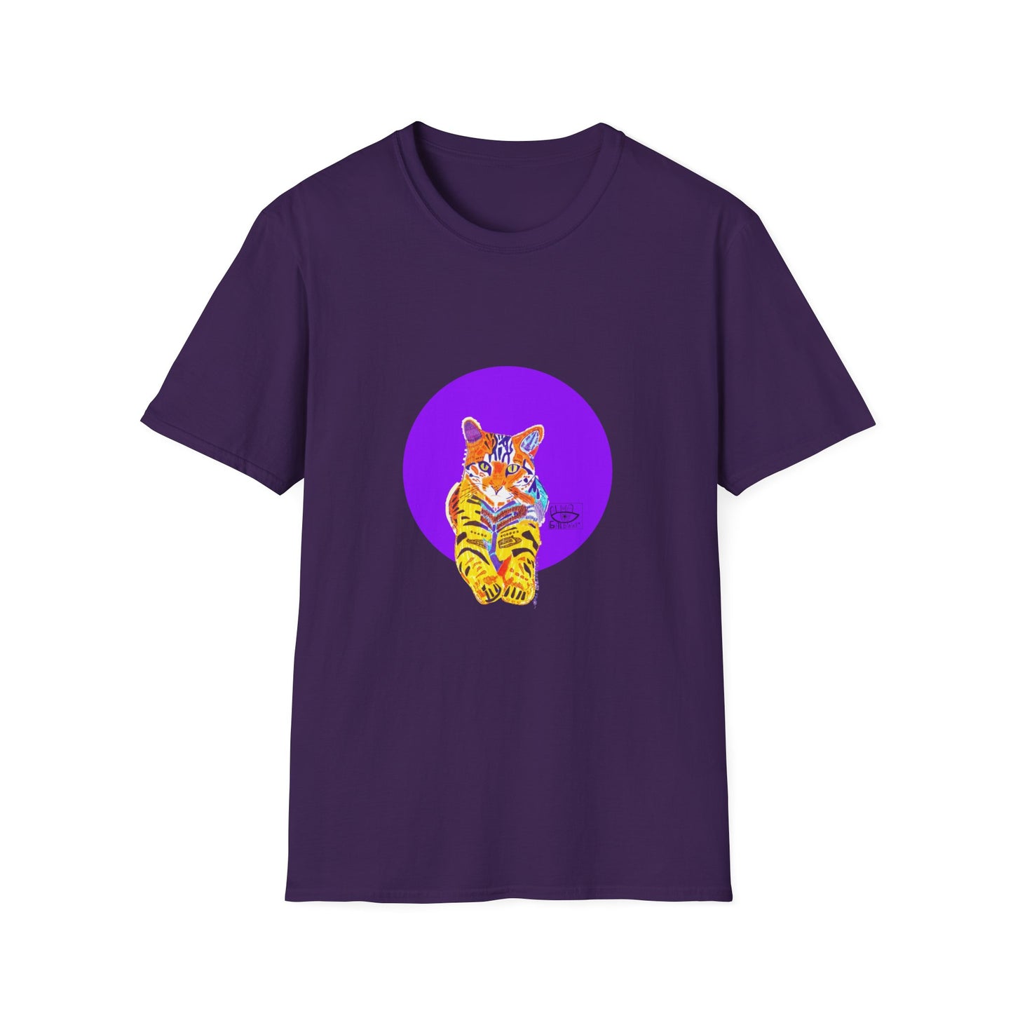 Vibrant Tiger Graphic T-Shirt, Colorful Art Tee for Animal Lovers, Unique Gift for Birthdays and Special Occasions, Unisex Softstyle Tee