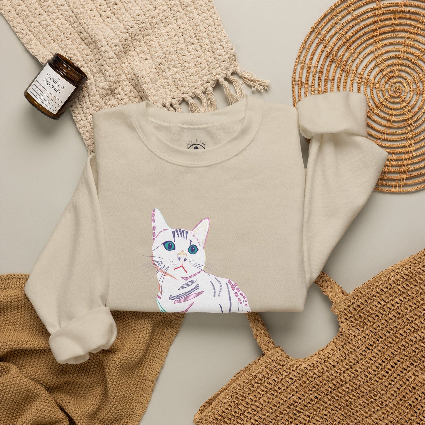 White Cat Unisex Heavy Blend™ Crewneck Sweatshirt