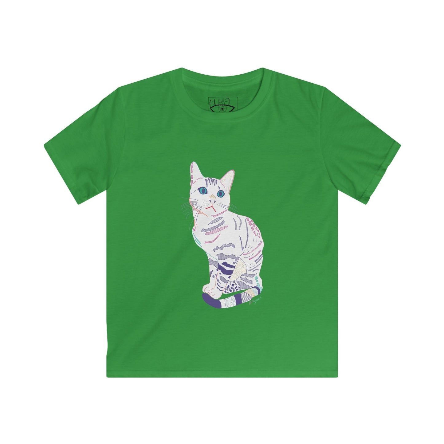 Kids Cat Graphic Tee — Pastel Kitten Illustration T-Shirt for Girls & Boys