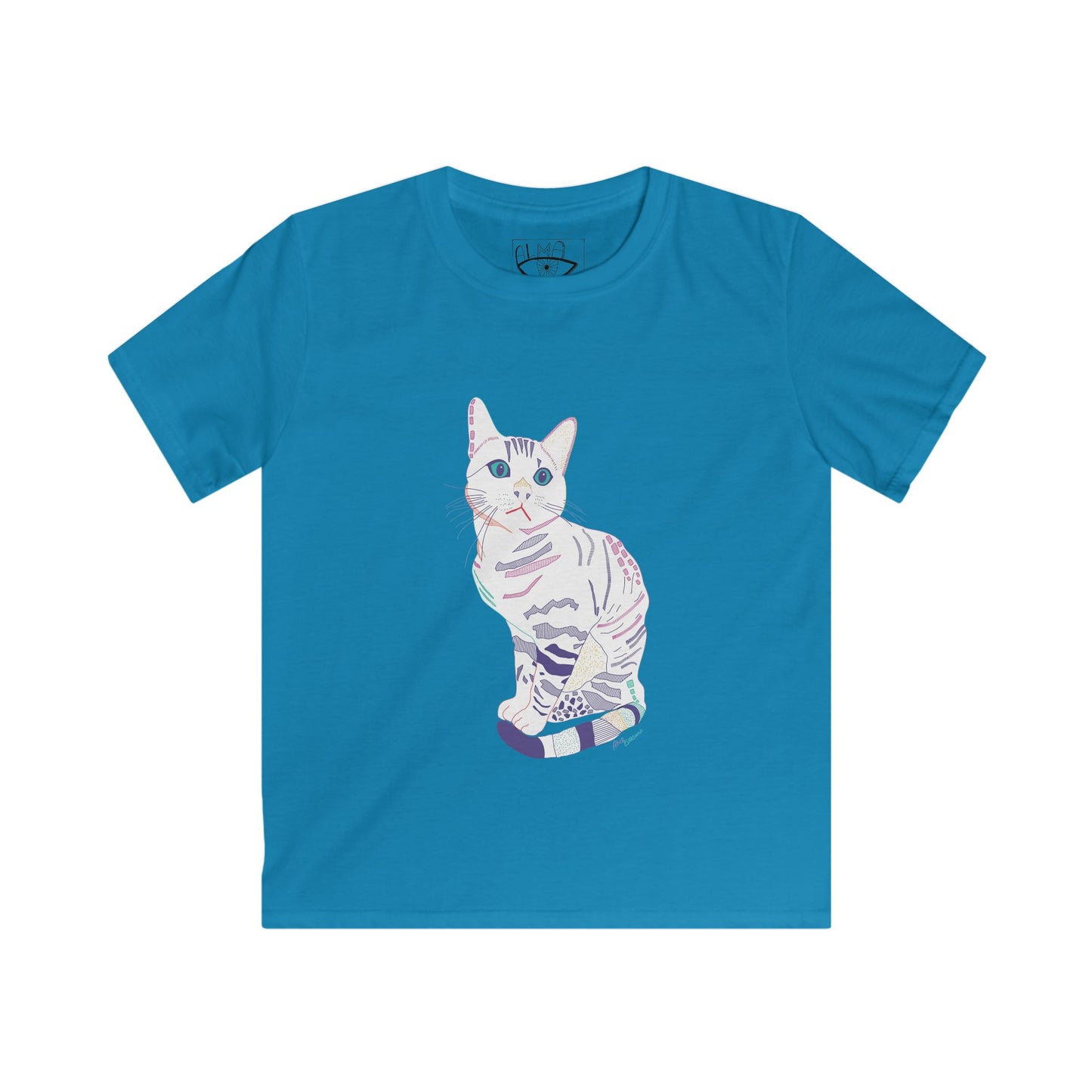 Kids Cat Graphic Tee — Pastel Kitten Illustration T-Shirt for Girls & Boys