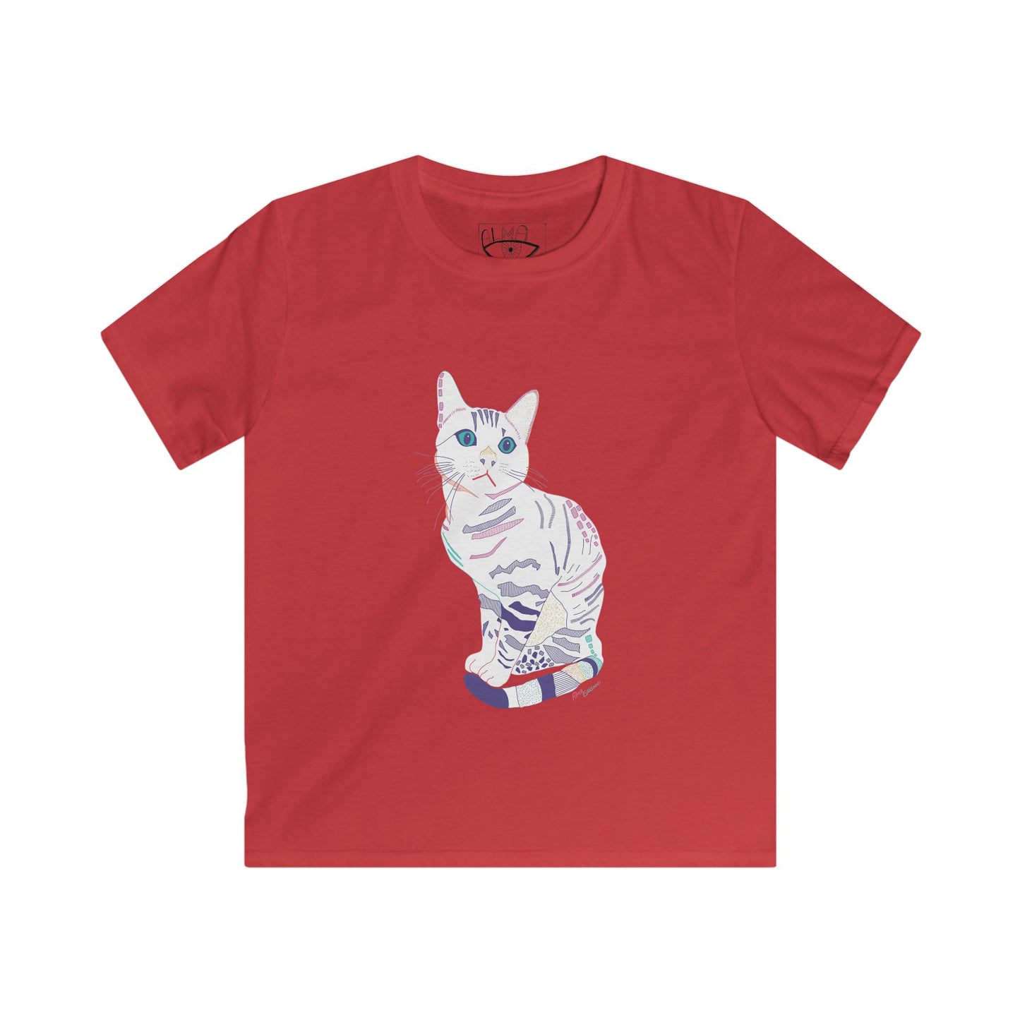 Kids Cat Graphic Tee — Pastel Kitten Illustration T-Shirt for Girls & Boys