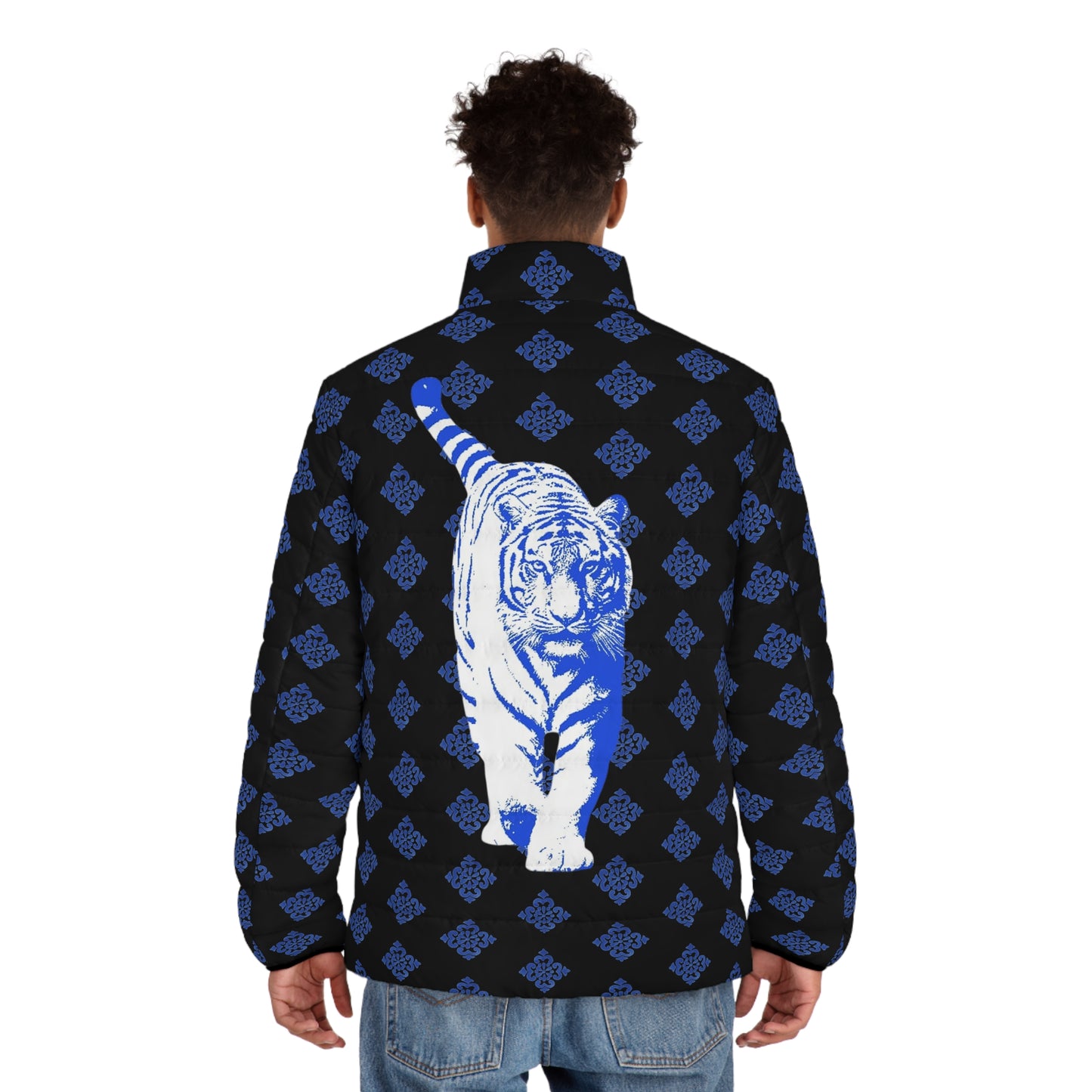 Tiger Men's Puffer Jacket (AOP)