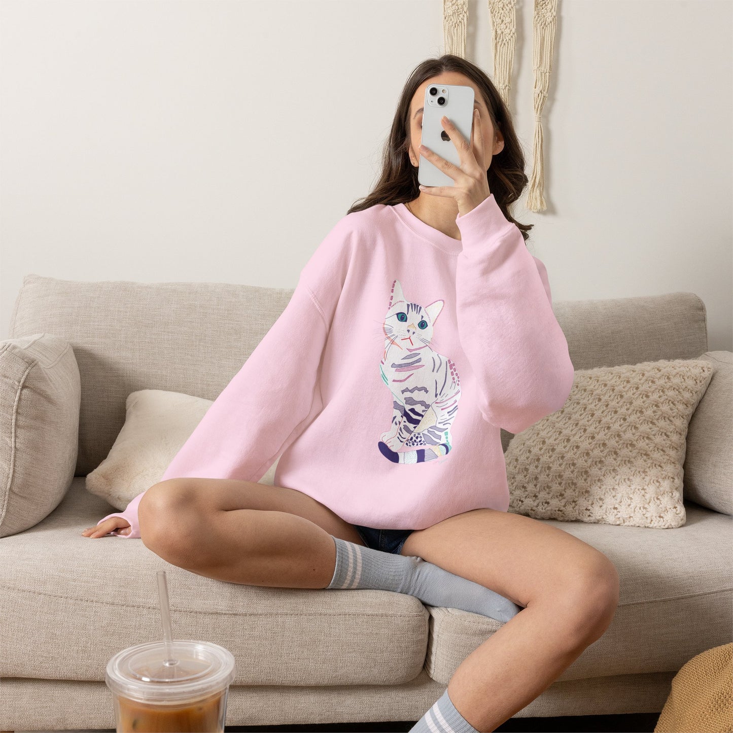 White Cat Unisex Heavy Blend™ Crewneck Sweatshirt