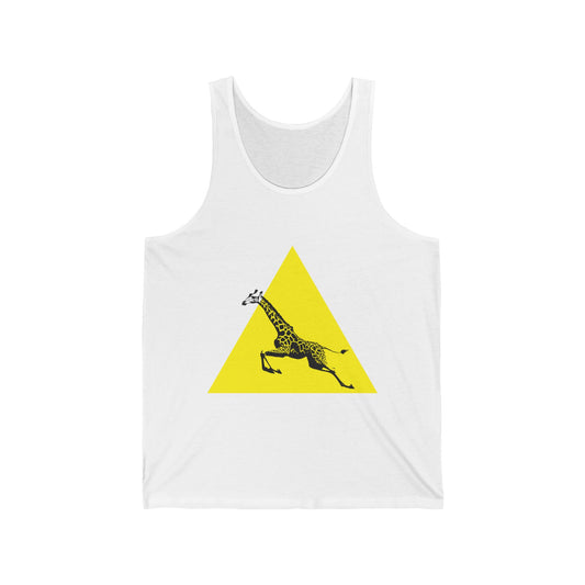 Giraffe Graphic Unisex Jersey Tank, Summer Vibes, Animal Lover Gift, Casual Wear, Vacation Top