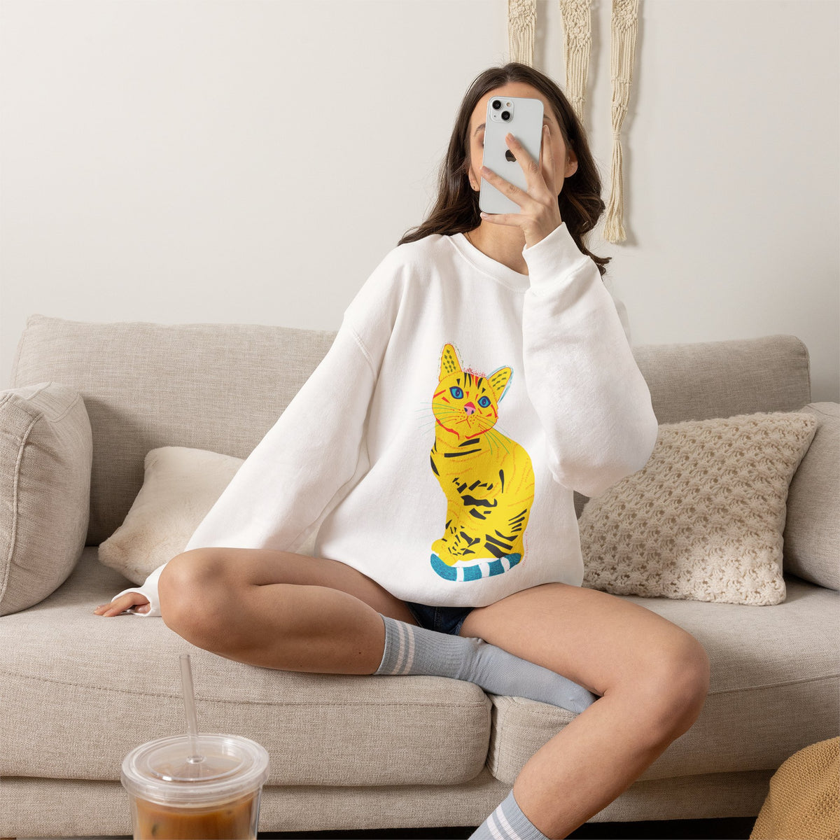 Yellow Cat Unisex Heavy Blend™ Crewneck Sweatshirt